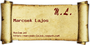 Marcsek Lajos névjegykártya